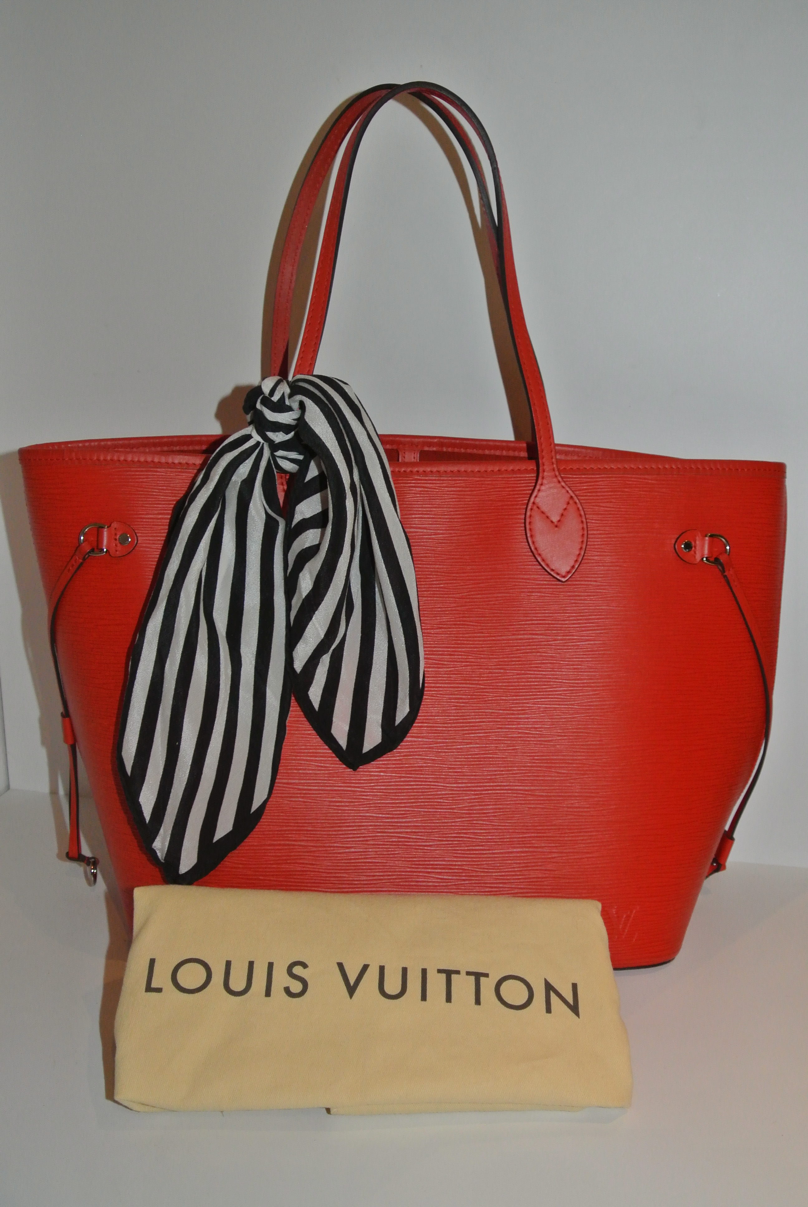 LOUIS VUITTON EPI LEDER TASCHE NEVERFULL MM ROT